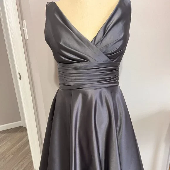 charcoal gray formal dresses Sheath-Column Floor Length Velvet Bridesmaid Dress COCOMELODY CB0532, Charcoal Gray main image 0